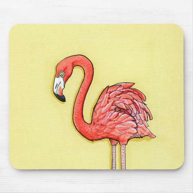 Pink Flamingo Mouse Pad (Front)