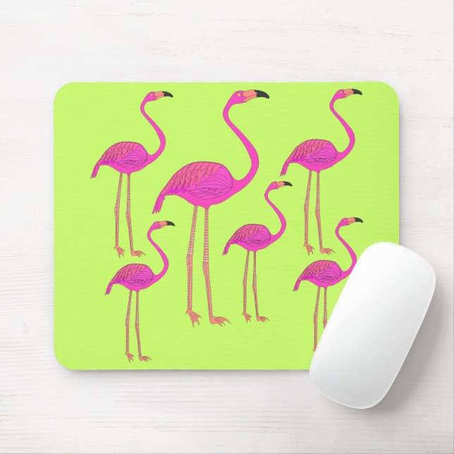 Pink Flamingo Mousepad (With Mouse)