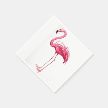 Pink Flamingo Napkins by KraftyKays at Zazzle
