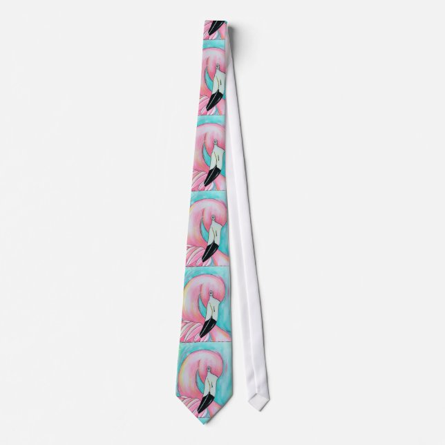 Pink flamingo neck tie (Front)