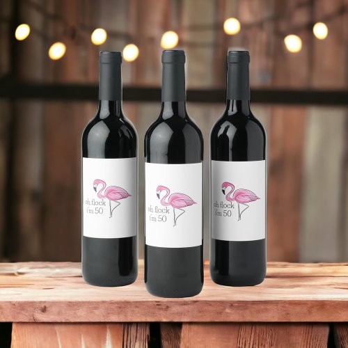 Pink Flamingo Oh Flock Im 50 Can Wine Label