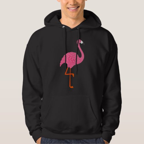 Pink Flamingo On One Leg For Bird  Nature Beach F Hoodie