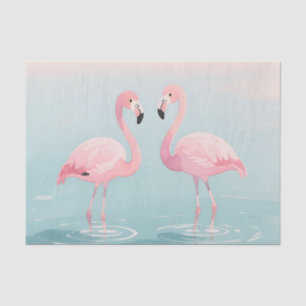 Pink Flamingo Pair Watercolor Serenity Tissue Paper