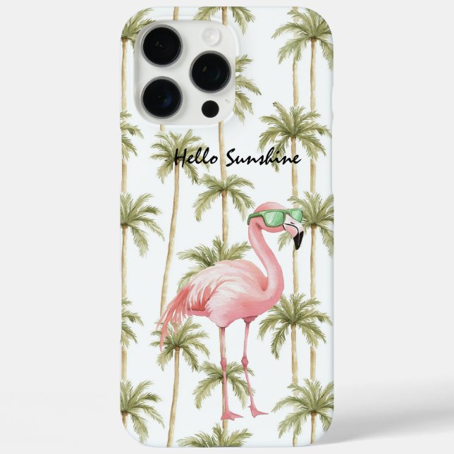 Pink Flamingo Palm Trees Case-Mate iPhone Case (Back)