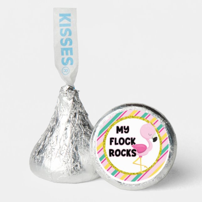 Pink Flamingo Party Design - Kiss Candy Favors (Front)