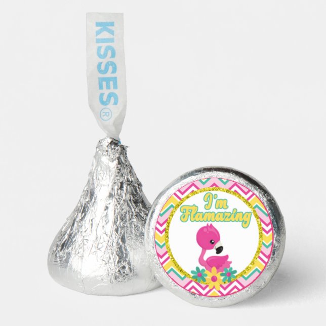 Pink Flamingo Party Design - Kiss Candy Favors (Front)