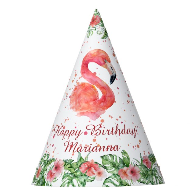 Pink Flamingo Party Hat (Front)