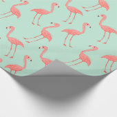 Pink Flamingo Party Pattern Wrapping Paper (Corner)