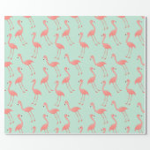 Pink Flamingo Party Pattern Wrapping Paper (Flat)