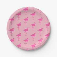Pink Flamingo Party Plate