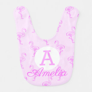 Pink Flamingo Pattern Baby Bib