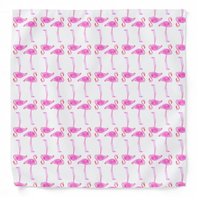 Pink Flamingo Pattern Bandana (Front)