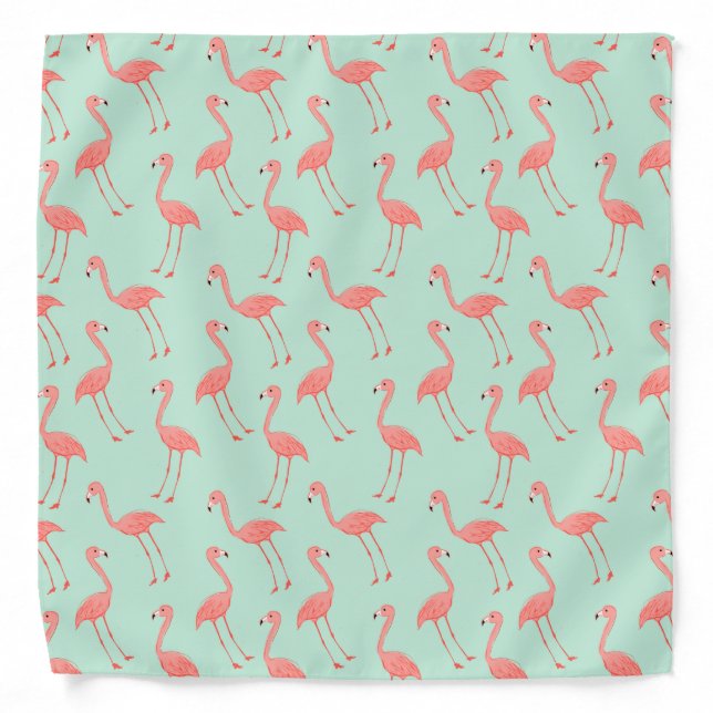 Pink Flamingo Pattern Bandana (Front)