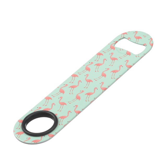 Pink Flamingo Pattern Bar Key (Front Angled)