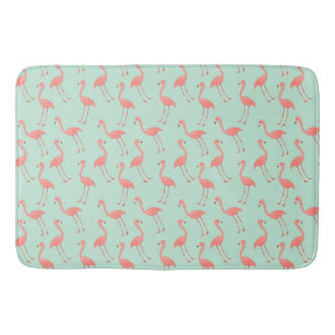 Pink Flamingo Pattern Bath Mat