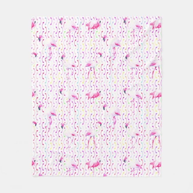 Pink Flamingo Pattern Blanket (Front)