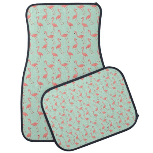 Pink Flamingo Pattern Car Mat