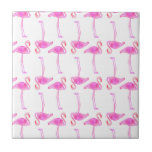 Pink Flamingo Pattern Ceramic Tile at Zazzle