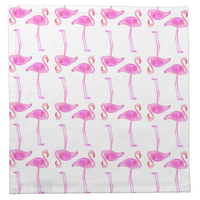 Pink Flamingo Pattern Cloth Napkin (Front)