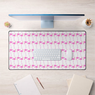 Pink Flamingo Pattern Desk Mat