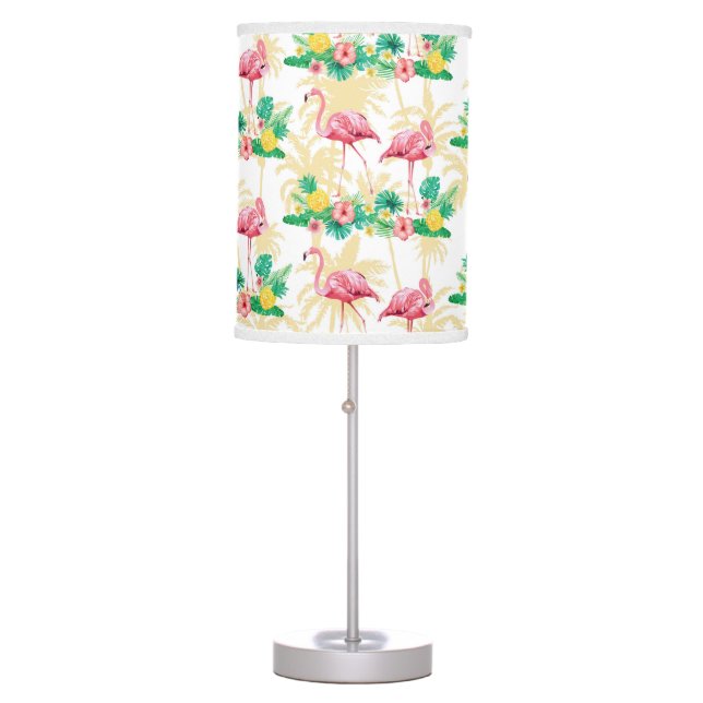 Pink Flamingo pattern home decor lamp (Front)