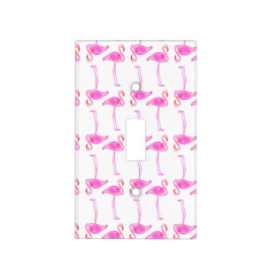 Pink Flamingo Pattern Light Switch Cover