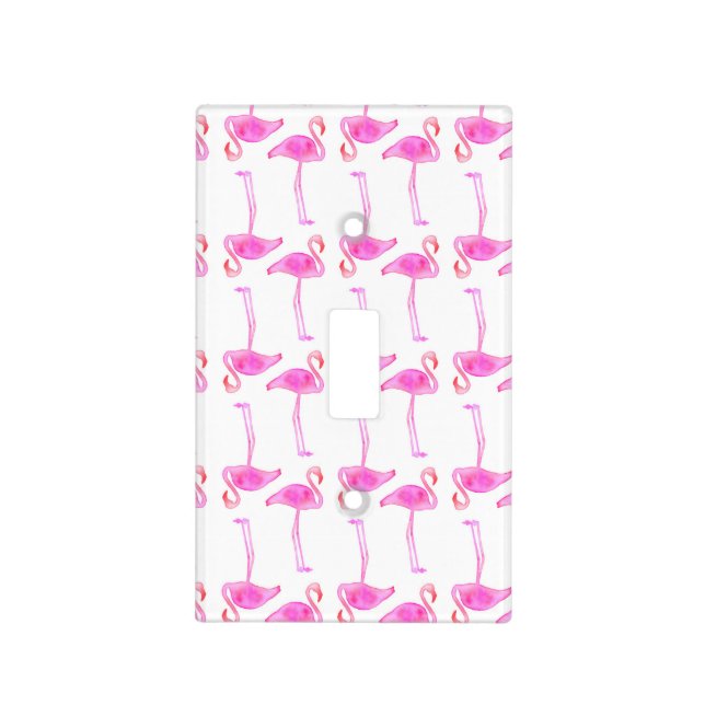 Pink Flamingo Pattern Light Switch Cover (Front)