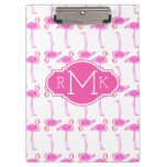 Pink Flamingo Pattern | Monogram Clipboard