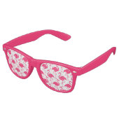 Pink Flamingo Pattern Retro Sunglasses (Angled)