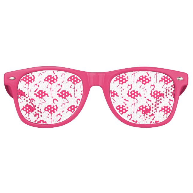 Pink Flamingo Pattern Retro Sunglasses (Front)