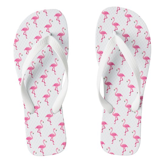 Pink Flamingo Pattern Summer Beach Girly Simple Flip Flops | Zazzle.com