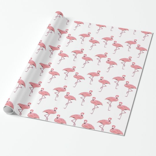 Pink Flamingo Pattern Trendy Wrapping Paper | Zazzle.com