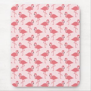 Pink Flamingo Pattern Tropical Bird Mouse Pad