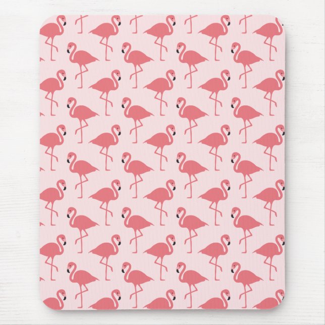 Pink Flamingo Pattern Tropical Bird Mouse Pad (Front)