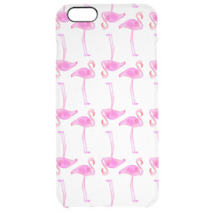 Pink Flamingo Pattern Clear iPhone 6 Plus Case