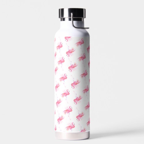 Pink Flamingo Pattern Water Bottle