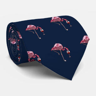 Pink Flamingo Pattern Wine Drinker Cute Neck Tie