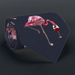 Pink Flamingo Pattern Wine Drinker Funny Novelty Neck Tie<br><div class="desc">Pink Flamingo Pattern Wine Drinker Funny Novelty neck tie. Add your name or message by clicking on the "Personalize" button above</div>