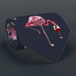 Pink Flamingo Pattern Wine Drinker Funny Novelty Neck Tie<br><div class="desc">Pink Flamingo Pattern Wine Drinker Funny Novelty neck tie. Add your name or message by clicking on the "Personalize" button above</div>