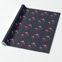 Pink Flamingo Pattern Wine Lover Funny