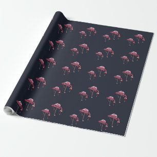 Pink Flamingo Pattern Wine Lover Funny Wrapping Paper