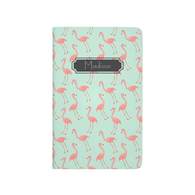 Pink Flamingo Pattern with First Name