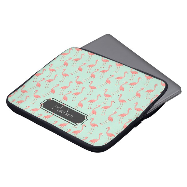 Pink Flamingo Pattern with First Name