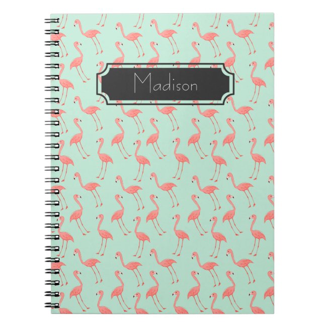 Pink Flamingo Pattern with First Name