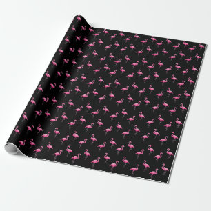 Pink Flamingo Patterned Chic Trendy Girly Cool Wrapping Paper