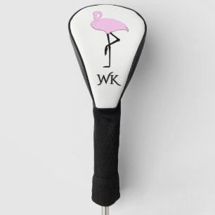 Pink Flamingo Personal Initials Golf Head Cover
