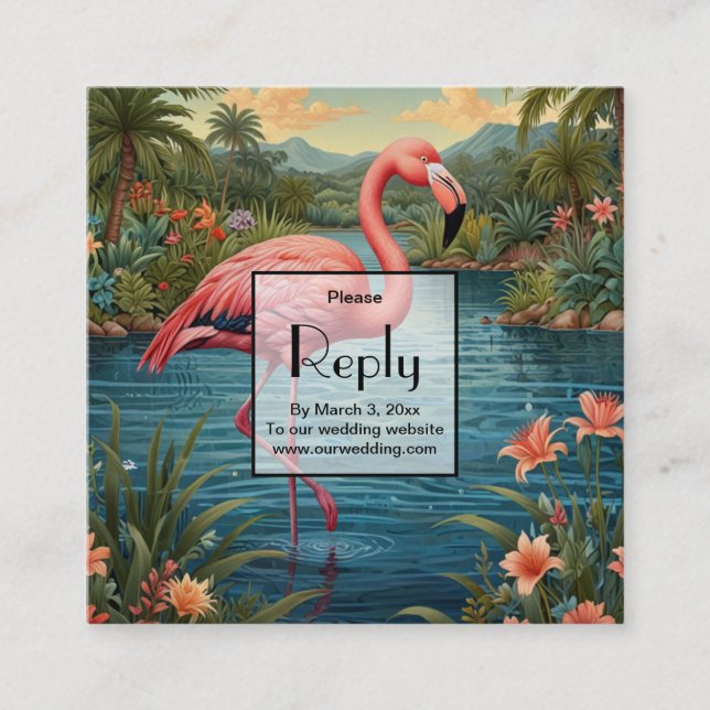 Pink Flamingo personalize  Enclosure Card (Front)