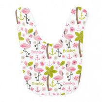 Pink Flamingo Personalized Baby Bib Pink Flamingo Personalized Baby Bib