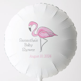 Pink Flamingo Personalized Baby Shower Balloon