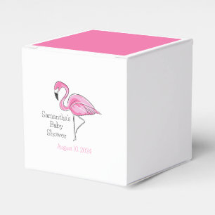 Pink Flamingo Personalized Baby Shower Favor Boxes